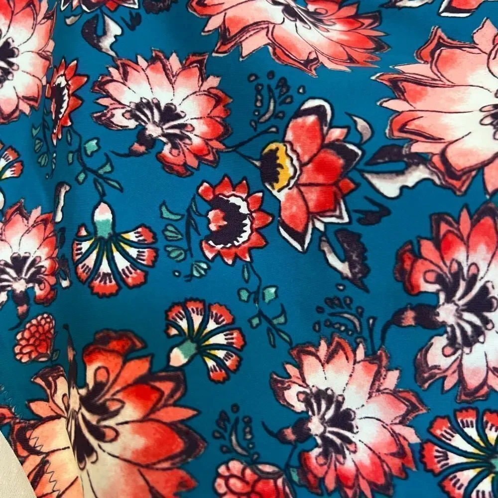NWT Wall flower Tropical Floral Turquoise Bikini bottom 3XL Side cutout